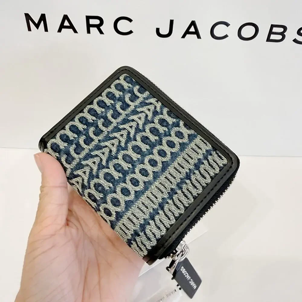 MARC JACOBS Groove Mini Compact Wallet DENIM MONOGRAM 4F6SMP009S02 $178